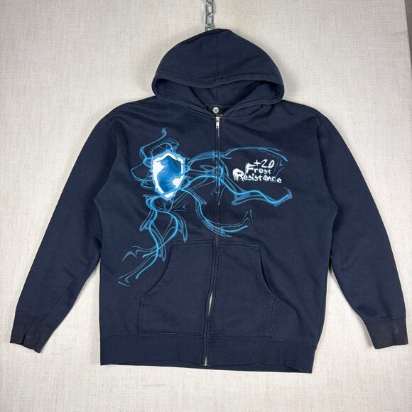 Jinx Other - World of Warcraft Y2K Frost Resistance Blizzard Jinx Large Zip Up Hoodie